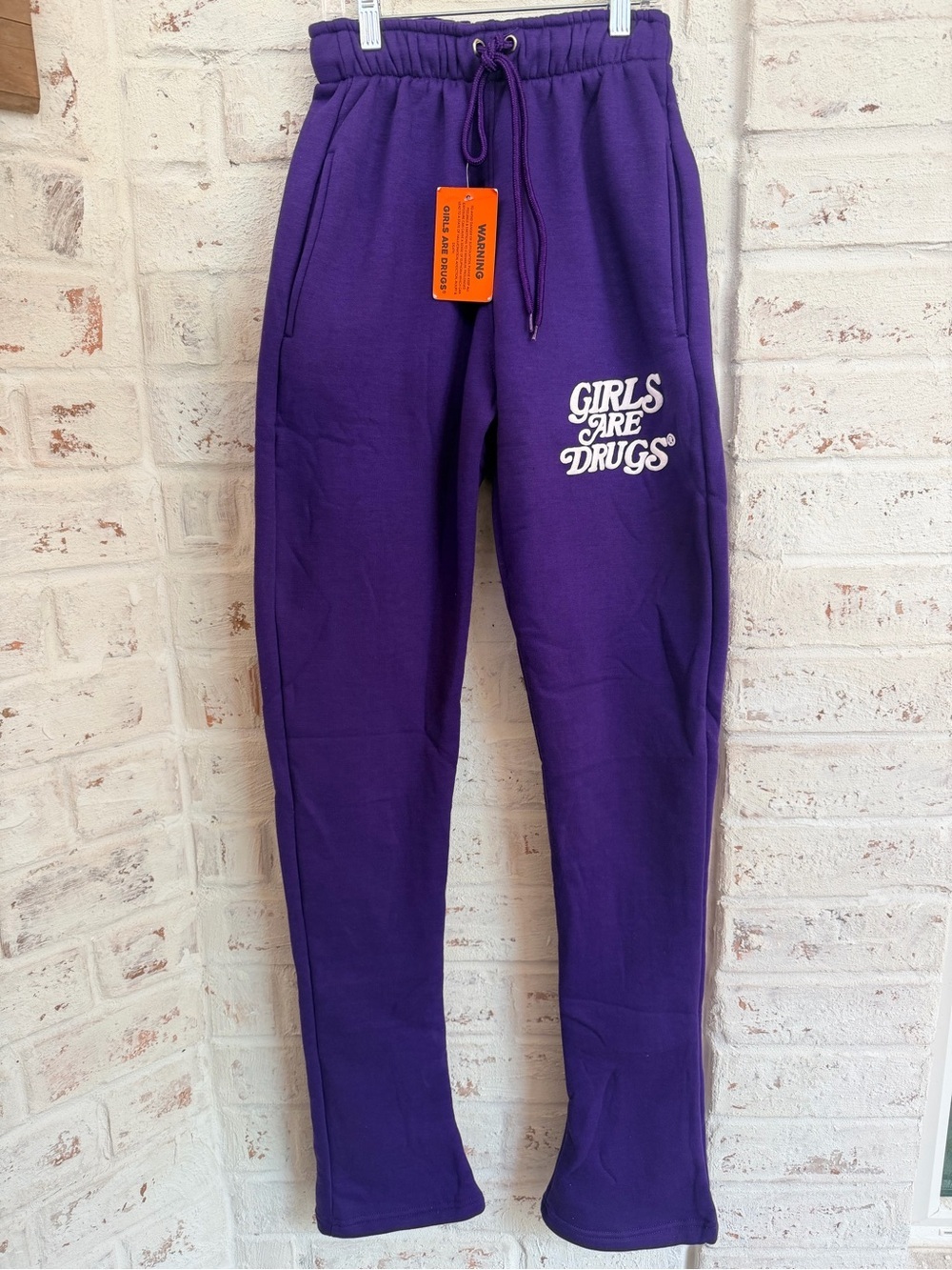 Girls Are Drugs 💜 Purple Kick Flare Sweatpants NWT 34” Inseam-Size M